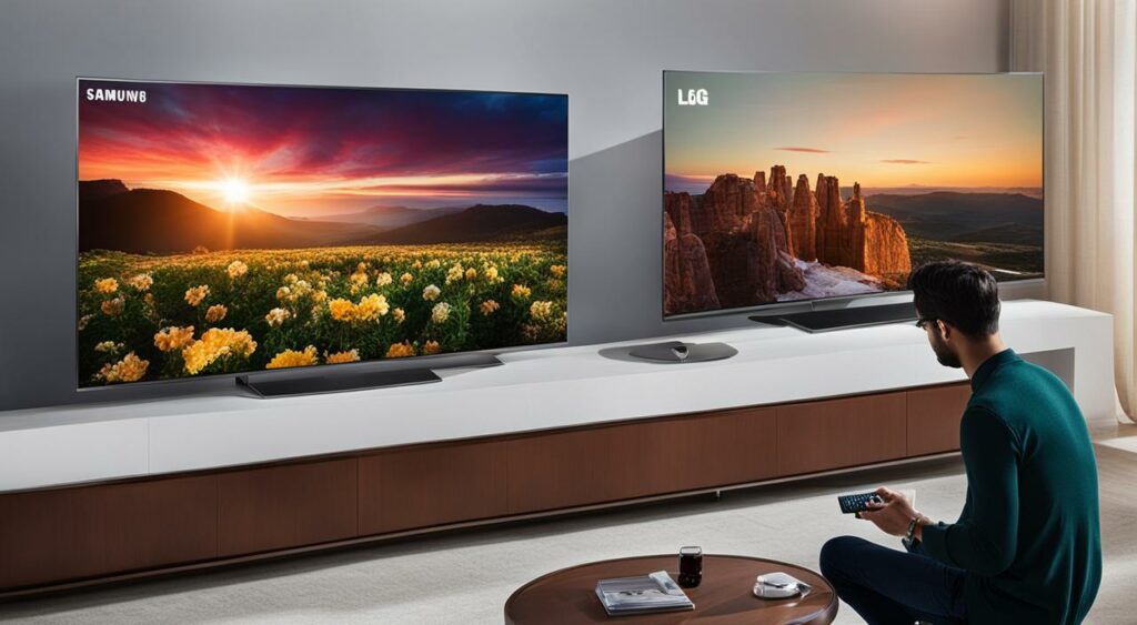 comparação de televisões samsung e lg