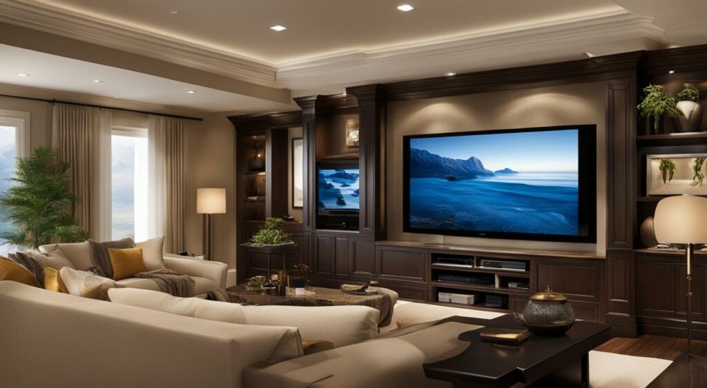 distância ideal entre a TV gigante e o sofá